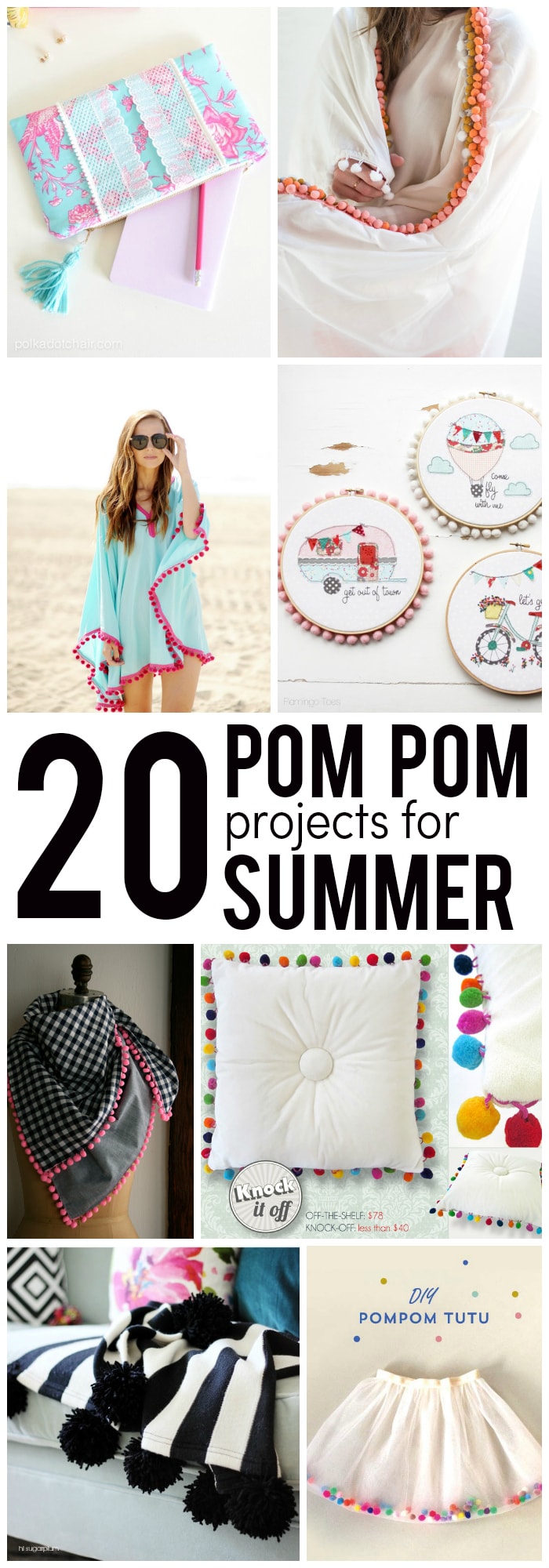 20 projets de couture de pompons parfaits pour l'été !!