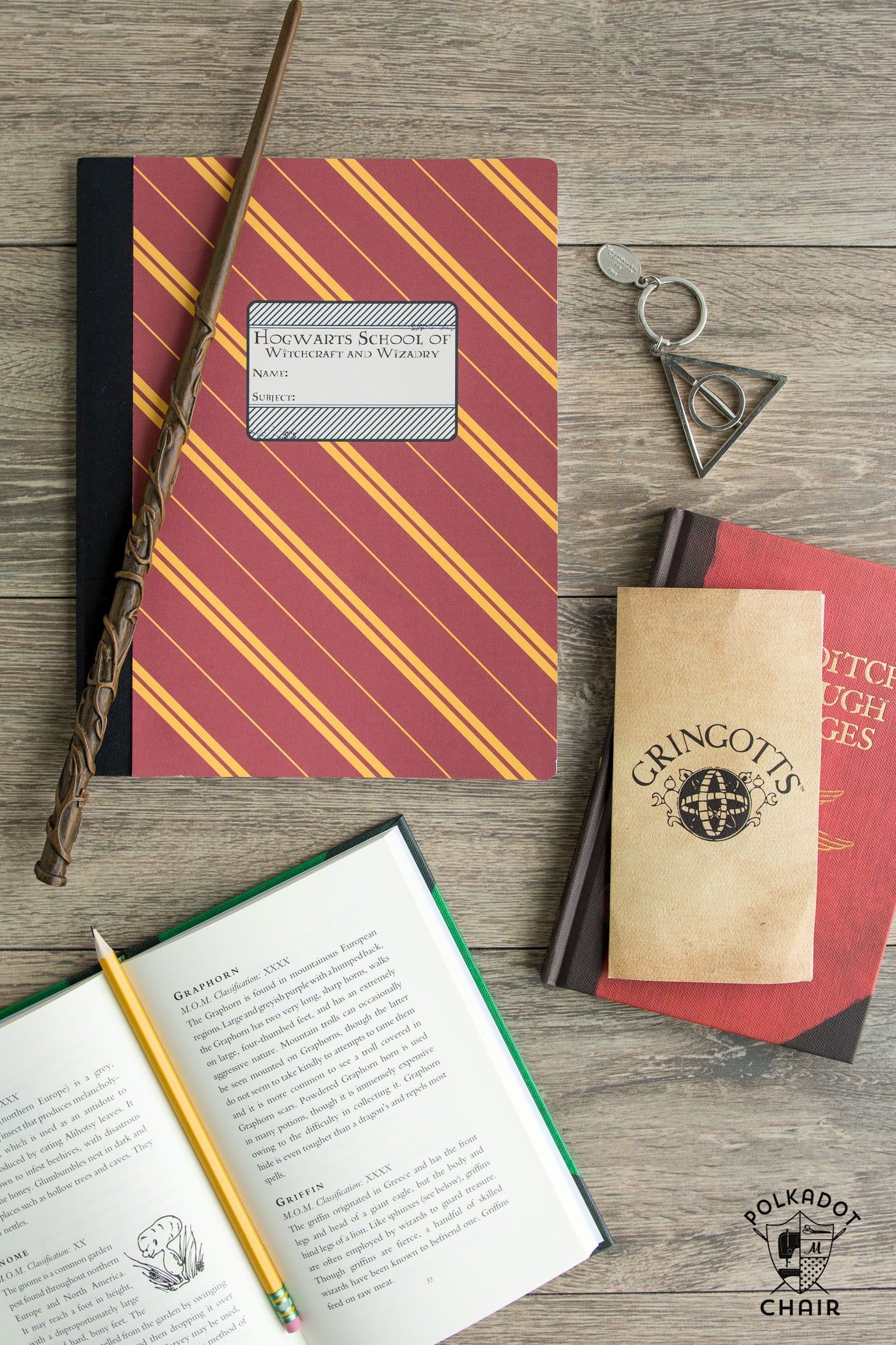 Cahiers de bricolage Harry Potter Poudlard ; avec des couvertures imprimables gratuites pour chaque maison sur polkadotchair.com