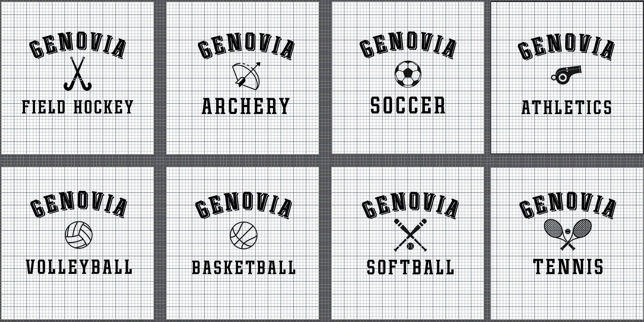 capture d'écran des logos Genovia pour les t-shirts