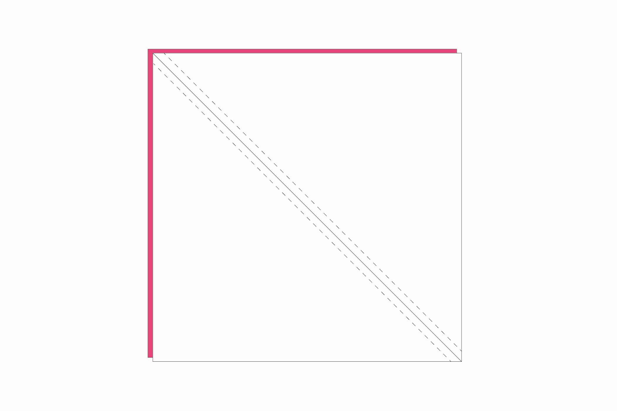 diagramme de deux carrés avec ligne diagonale