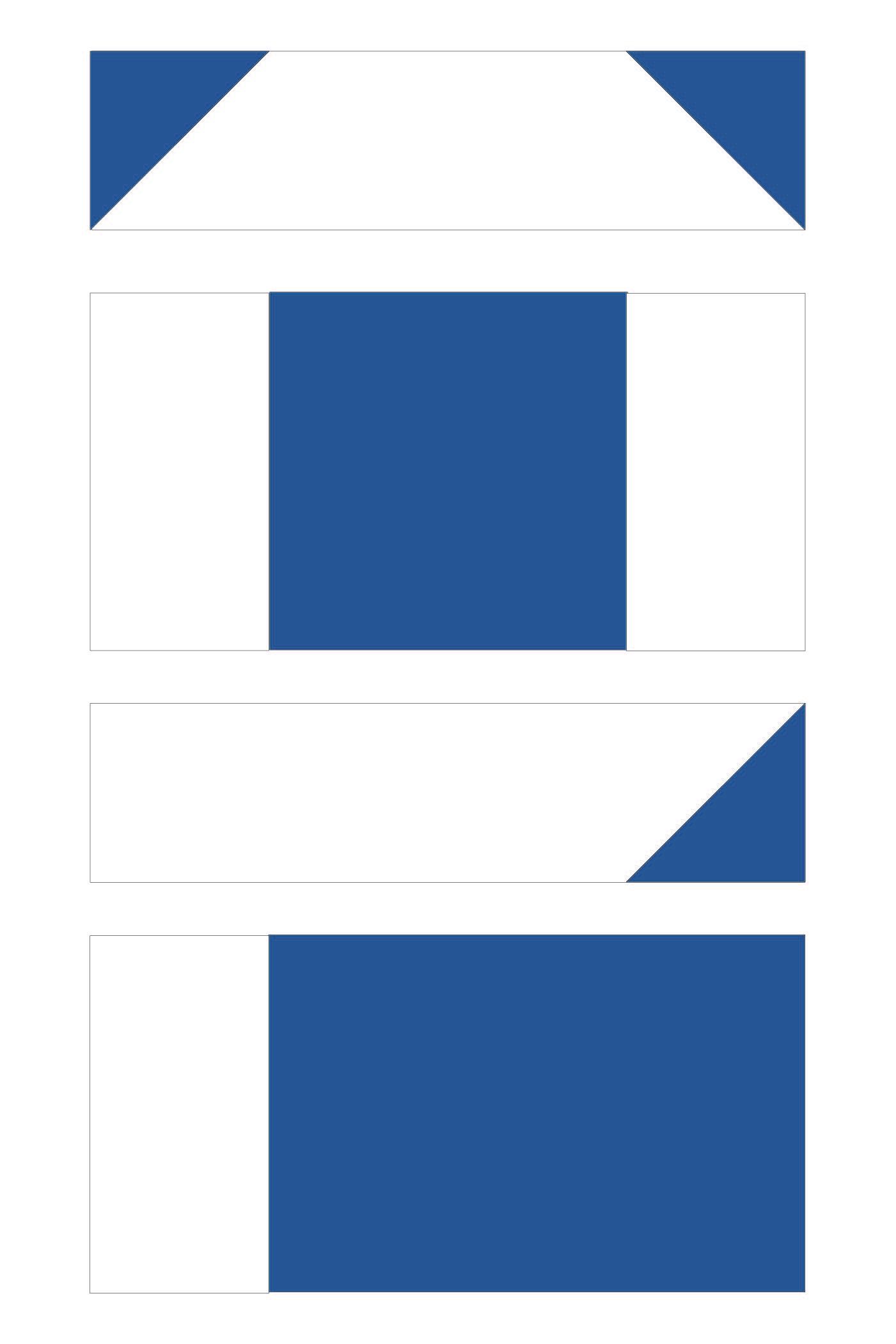 Schéma de construction de blocs de courtepointe en bleu et blanc