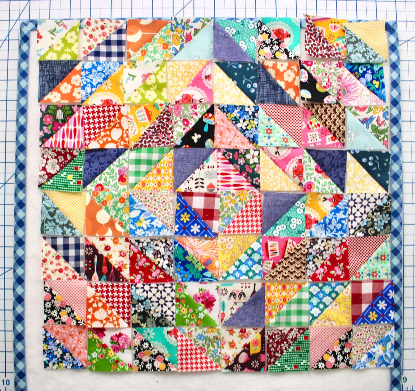 rangées de carrés de patchwork