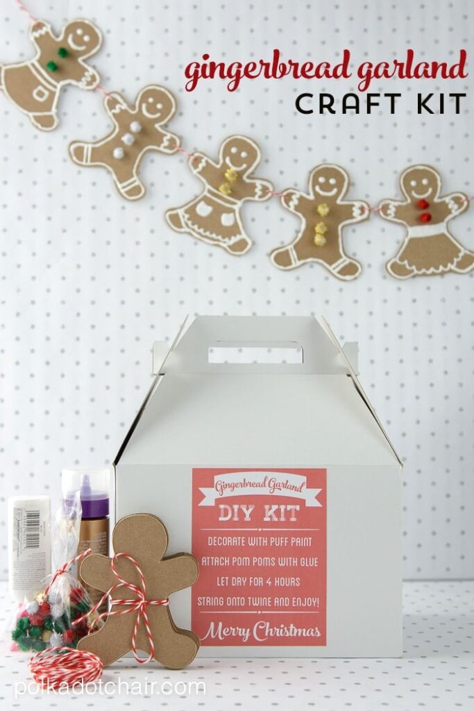 Le kit de bricolage gingerbread men garland craft, fait un excellent cadeau de voisin pour noël!