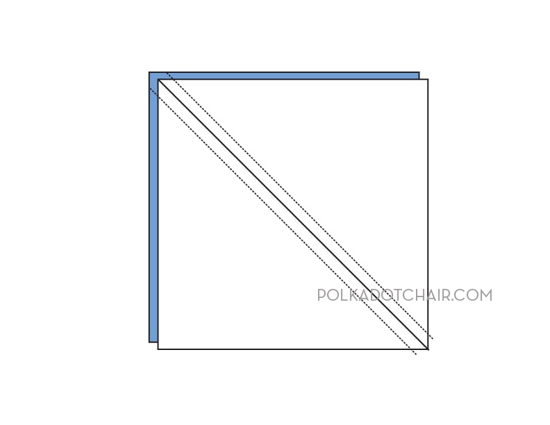 illustration de bloc de courtepointe bleu et blanc ; triangles et carrés