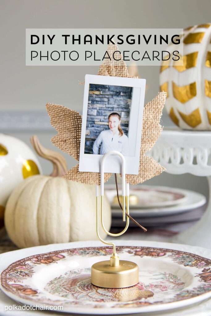 Idée mignonne pour les marque-places de thanksgiving - marque-places photo bricolage à l'aide de photos instax