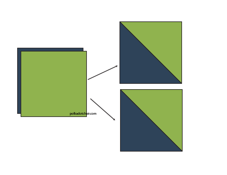 comment faire un demi triangle carré