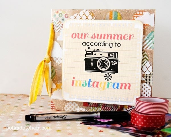 Tutoriel mini scrapbook Instagram et imprimable gratuitement sur polkadotchair.com