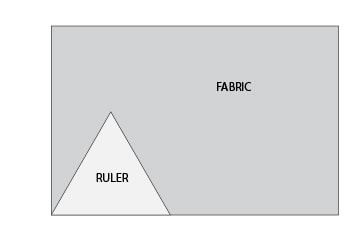 illustration pour découper des triangles dans du tissu