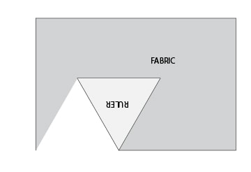illustration pour découper des triangles dans du tissu