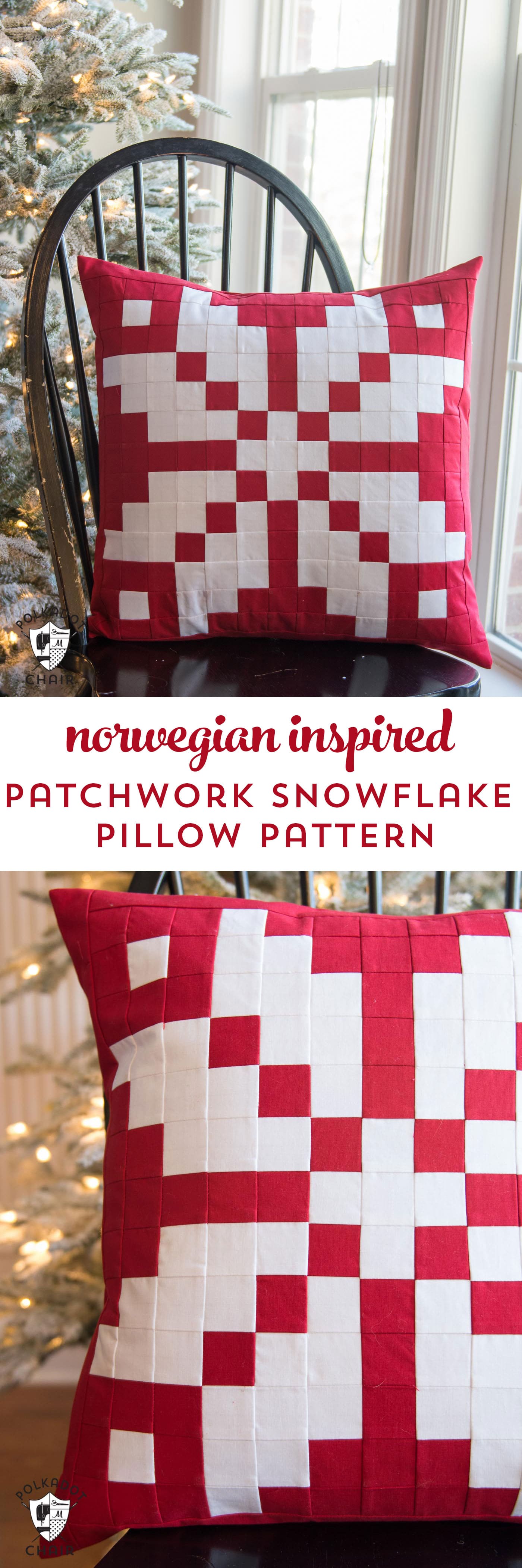 Patron de couture gratuit pour un motif de flocon de neige inspiré du tricot norvégien patchwork
