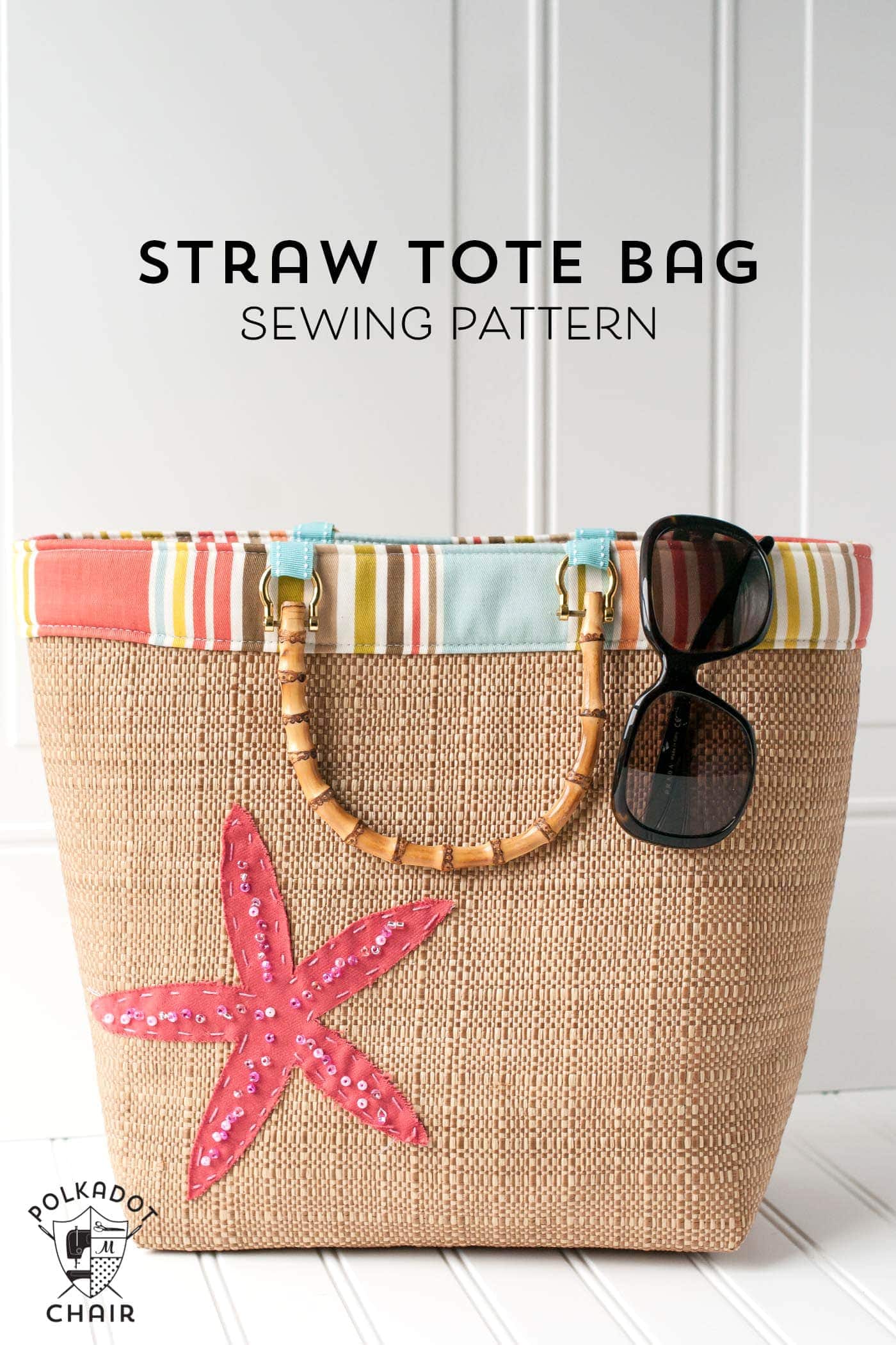 Patron de couture gratuit pour un sac fourre-tout en paille – joli modèle de sac de plage d'été !