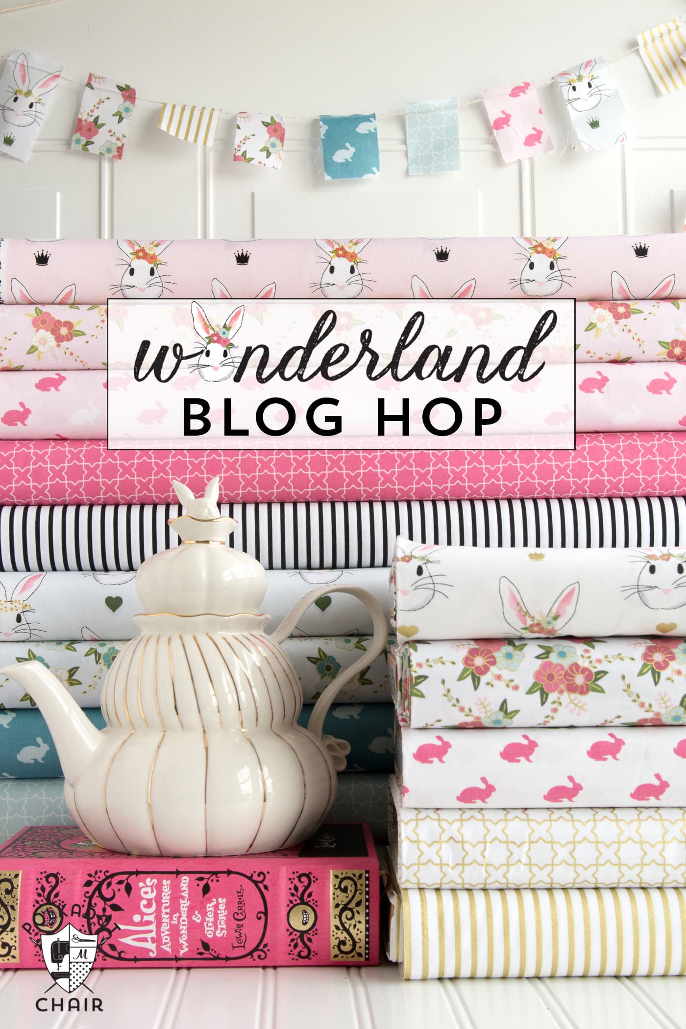 Une visite guidée du blog pleine de bonnes idées utilisant Wonderland Fabric. Patrons de couture, projets et idées de bricolage pour le printemps et Pâques !