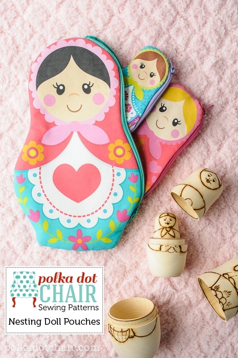 Modèle de pochette zippée pour poupées gigognes, comprend des poupées Matryoshka imprimables