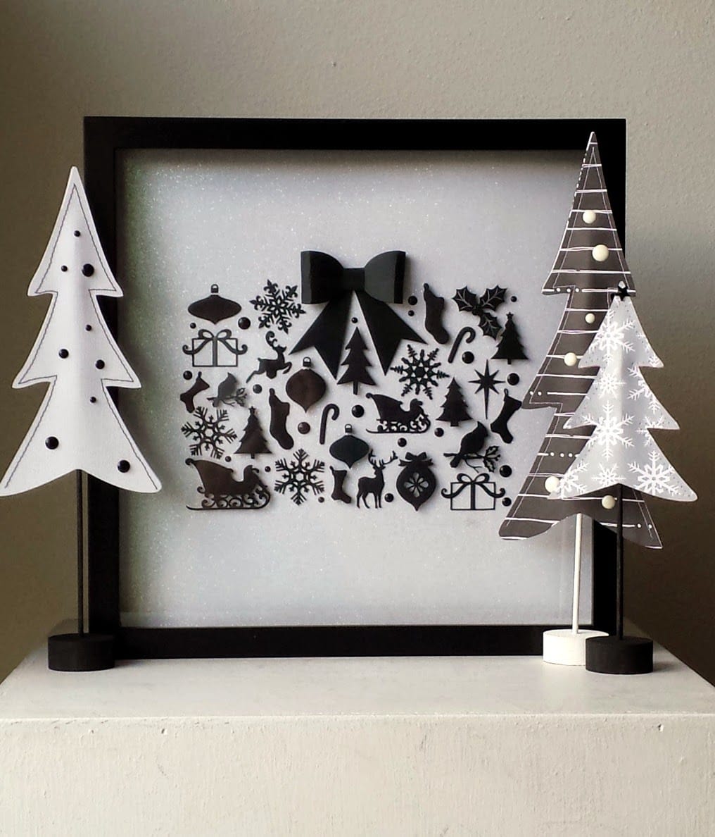 Superbe idée de présentation de Noël en noir et blanc et de décoration de Noël