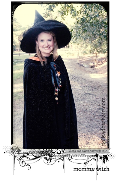 Femme portant un costume de sorcière