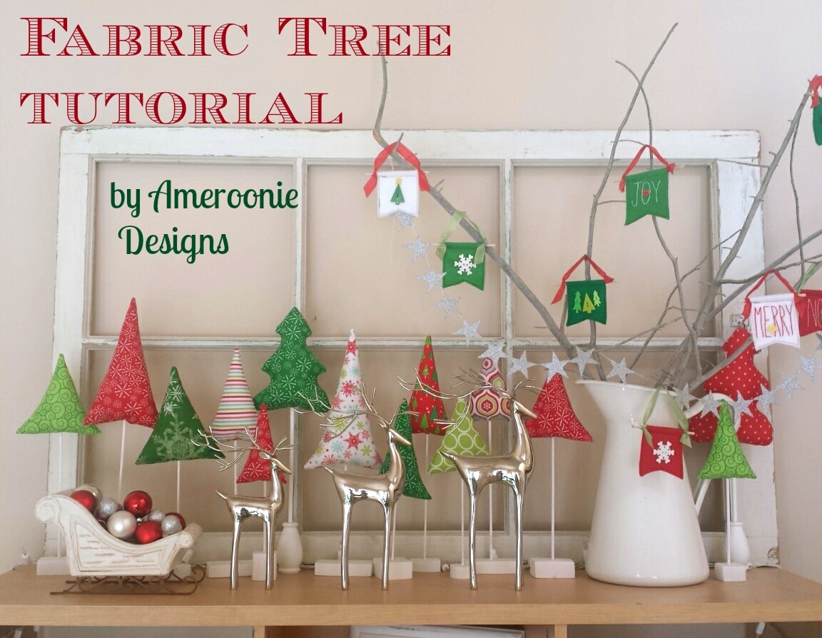 Tutoriel sur les arbres en tissu par Ameroonie Designs - de si mignons arbres de Noël en tissu DIY